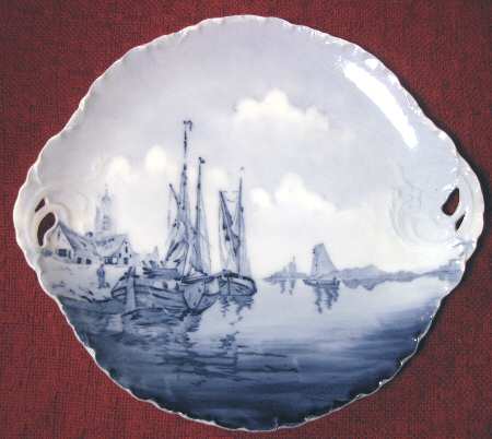 Delft Versailles Handled Cake Plate