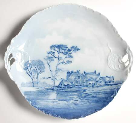 Delft Versailles Handled Cake Plate