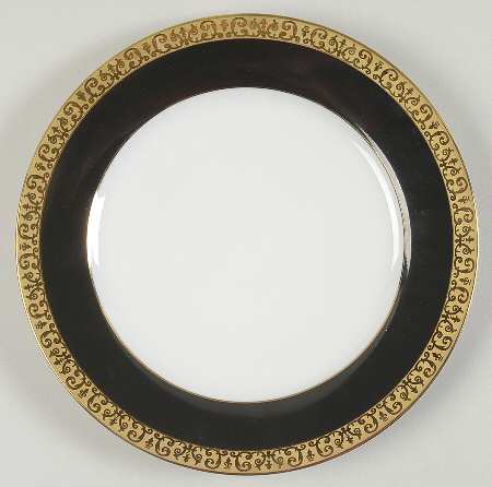 Gold Buffet Black Salad Plate