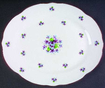 Sweet Violets (Not Embossed Gold) 12" Oval Serving Platter