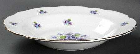 Sweet Violets (Not Embossed Gold) Rim Soup Bowl