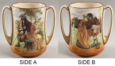 Sir Roger De Coverley 5" Handled Vase