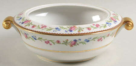 Country Flowers Round Vegetable No Lid