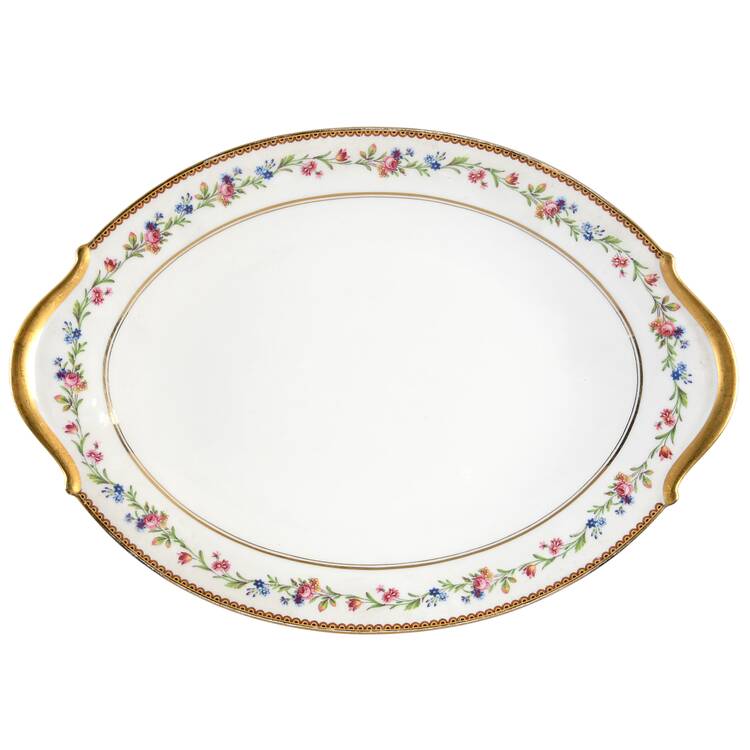 Country Flowers 16" Oval Serving Platter