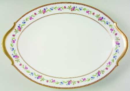 Country Flowers 15" Oval Serving Platter