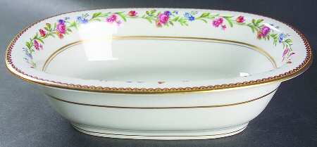 Country Flowers 9" Oval Vegetable Bowl