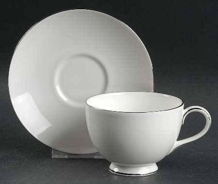 Langdale Platinum Footed Cup & Saucer Set