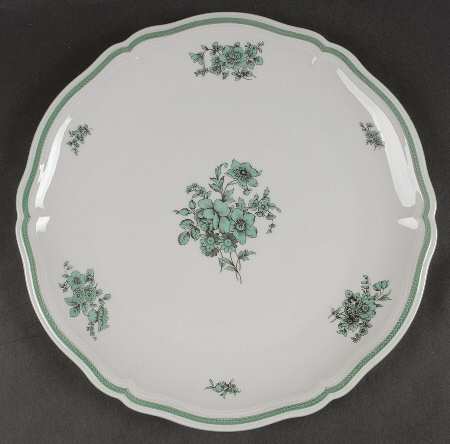 Green Bloom (Green Trim) 13" Chop Plate (Round Platter)