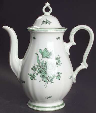 Green Bloom (Green Trim) Coffee Pot & Lid
