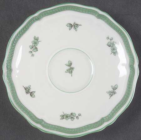 Green Bloom (Green Trim) Saucer for Footed Demitasse Cup
