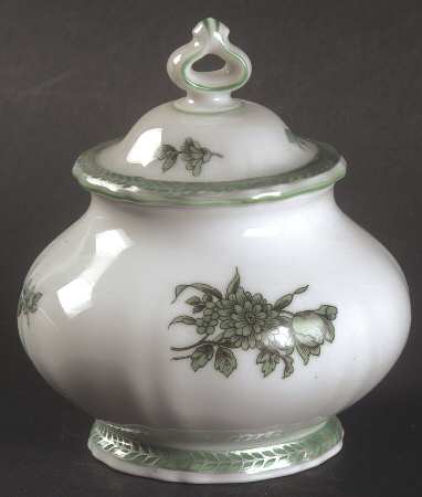 Green Bloom (Green Trim) Mini Sugar Bowl & Lid