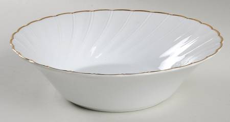 Fluted Gold 9" Round Vegetable Bowl