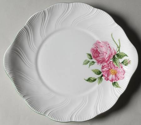 Mottis Font Roses Handled Cake Plate