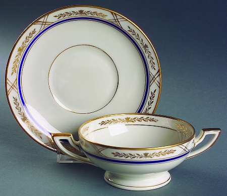 ROI51 Footed Cream Soup Bowl & Saucer Set