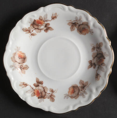 Brown Rose (Gold Trim) Saucer for Flat Cup