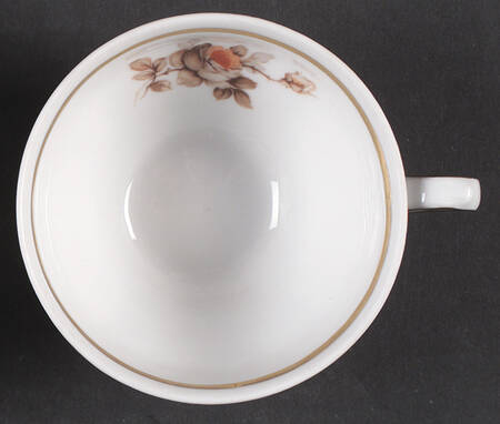 Brown Rose (Gold Trim) Flat Cup