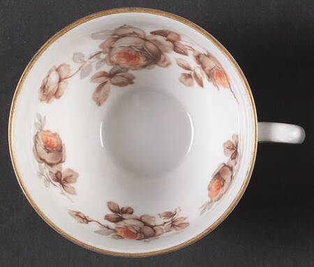 Brown Rose (Gold Trim) Flat Cup