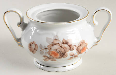 Brown Rose (Gold Trim) Sugar Bowl No Lid