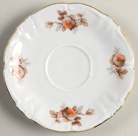 Brown Rose (Gold Trim) Saucer for Flat Cup