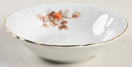 Brown Rose (Gold Trim) Fruit/Dessert (Sauce) Bowl