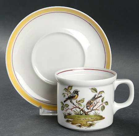 Bayreuth Birds Flat Cup & Saucer Set