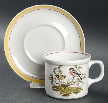 Bayreuth Birds Flat Cup & Saucer Set