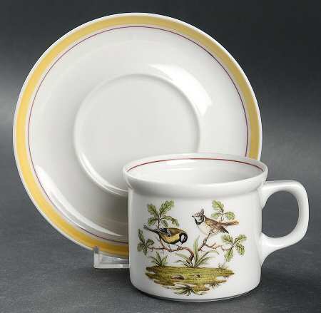 Bayreuth Birds Flat Cup & Saucer Set