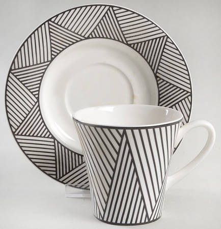 Jazz Black Flat Cup & Saucer Set