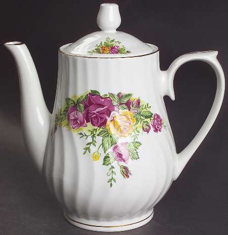 English Rose Coffee Pot & Lid