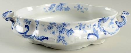 Chiswick Blue (Transferware) Oval Vegetable No Lid