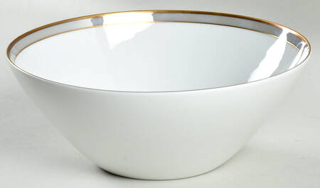 Gala Grey (Gold Trim, Linear) 7" Round Vegetable Bowl
