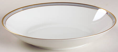 Gala Grey (Gold Trim, Linear) Large Coupe Soup Bowl