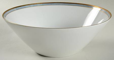 Gala Grey (Gold Trim, Linear) 9" Round Vegetable Bowl