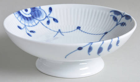 Mega Blue Fluted Low Footed Cake Plate