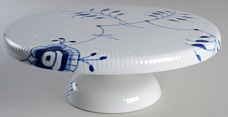 Mega Blue Fluted 11" Diameter Pedestal Cake Stand