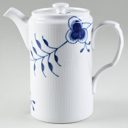 Mega Blue Fluted Coffee Pot & Lid