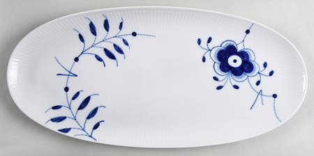 Mega Blue Fluted 14" Oval Tray