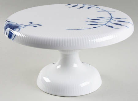 Mega Blue Fluted Footed Cake Plate
