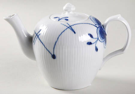 Mega Blue Fluted Individual Teapot & Lid
