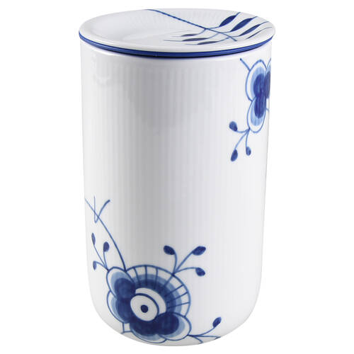 Mega Blue Fluted 7" Storage Jar & Lid