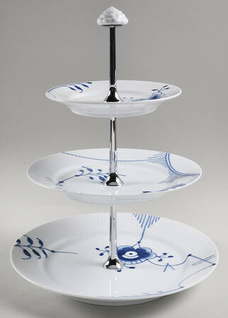 Mega Blue Fluted 3-Tiered Serving Tray (DP, SP, BB)