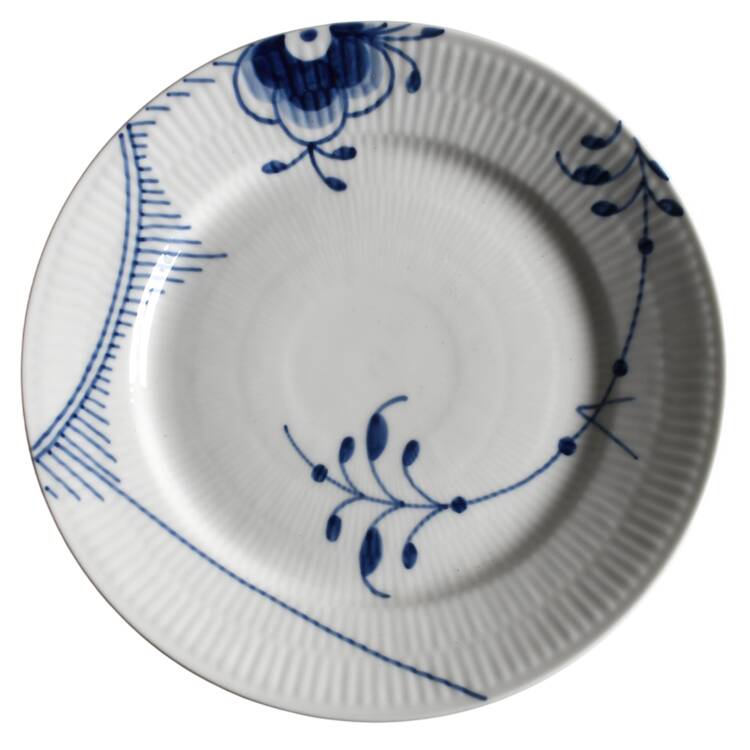 Mega Blue Fluted Salad/Dessert Plate
