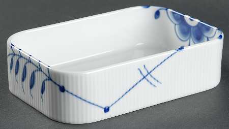 Mega Blue Fluted 6" Rectangular Serving Bowl