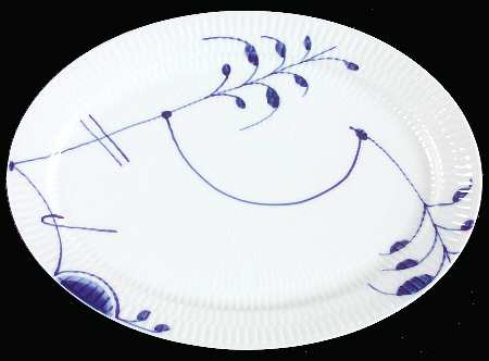 Mega Blue Fluted 11" Oval Steak Platter