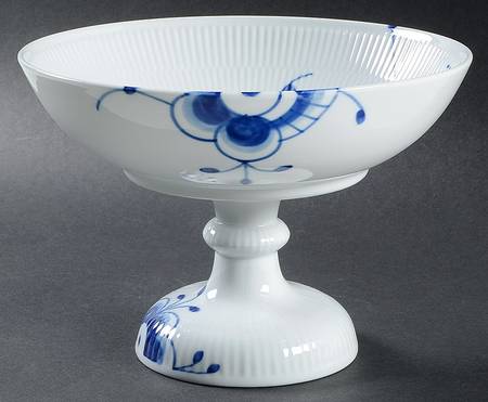Mega Blue Fluted High Footed Cake Plate