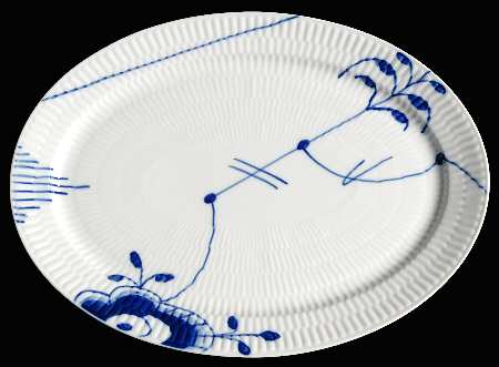 Mega Blue Fluted 9" Steak Plate