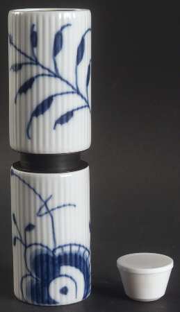 Mega Blue Fluted Salt Or Pepper Mill w/Black Or White Adapter