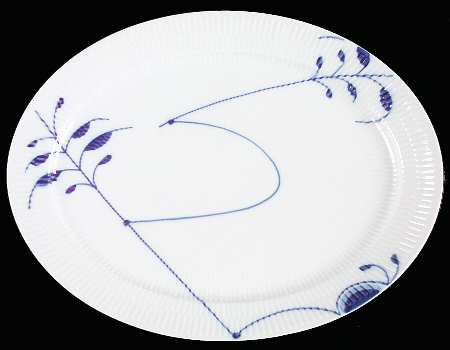 Mega Blue Fluted 13" Oval Serving Platter