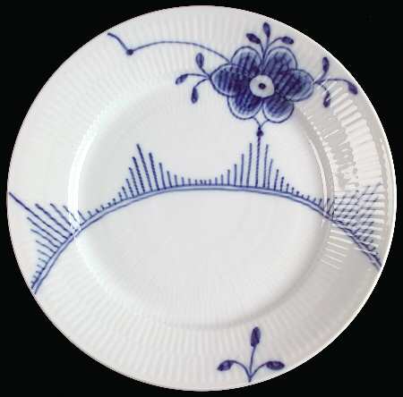 Mega Blue Fluted Salad/Dessert Plate