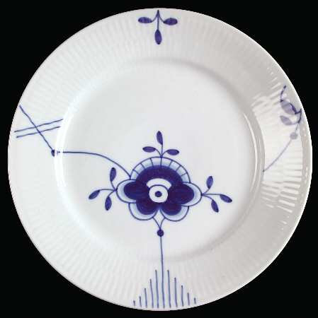 Mega Blue Fluted Salad/Dessert Plate